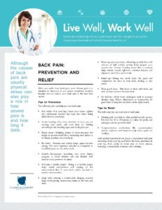 Back Pain Prevention and Relief