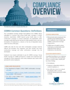 COBRA Common Questions Definitions