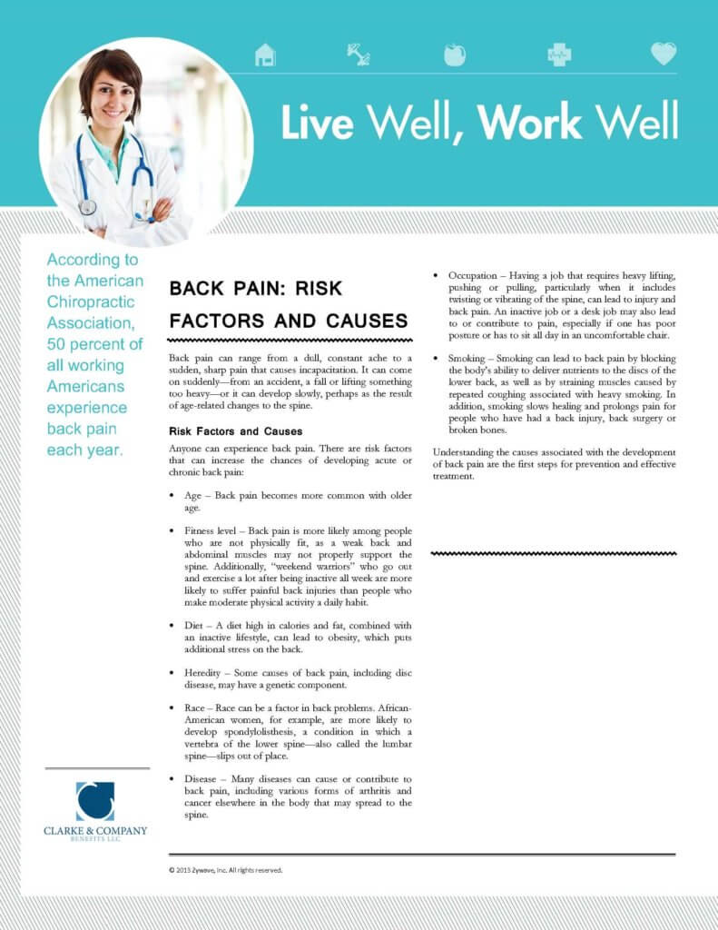 Back Pain Risk Factors and Causes