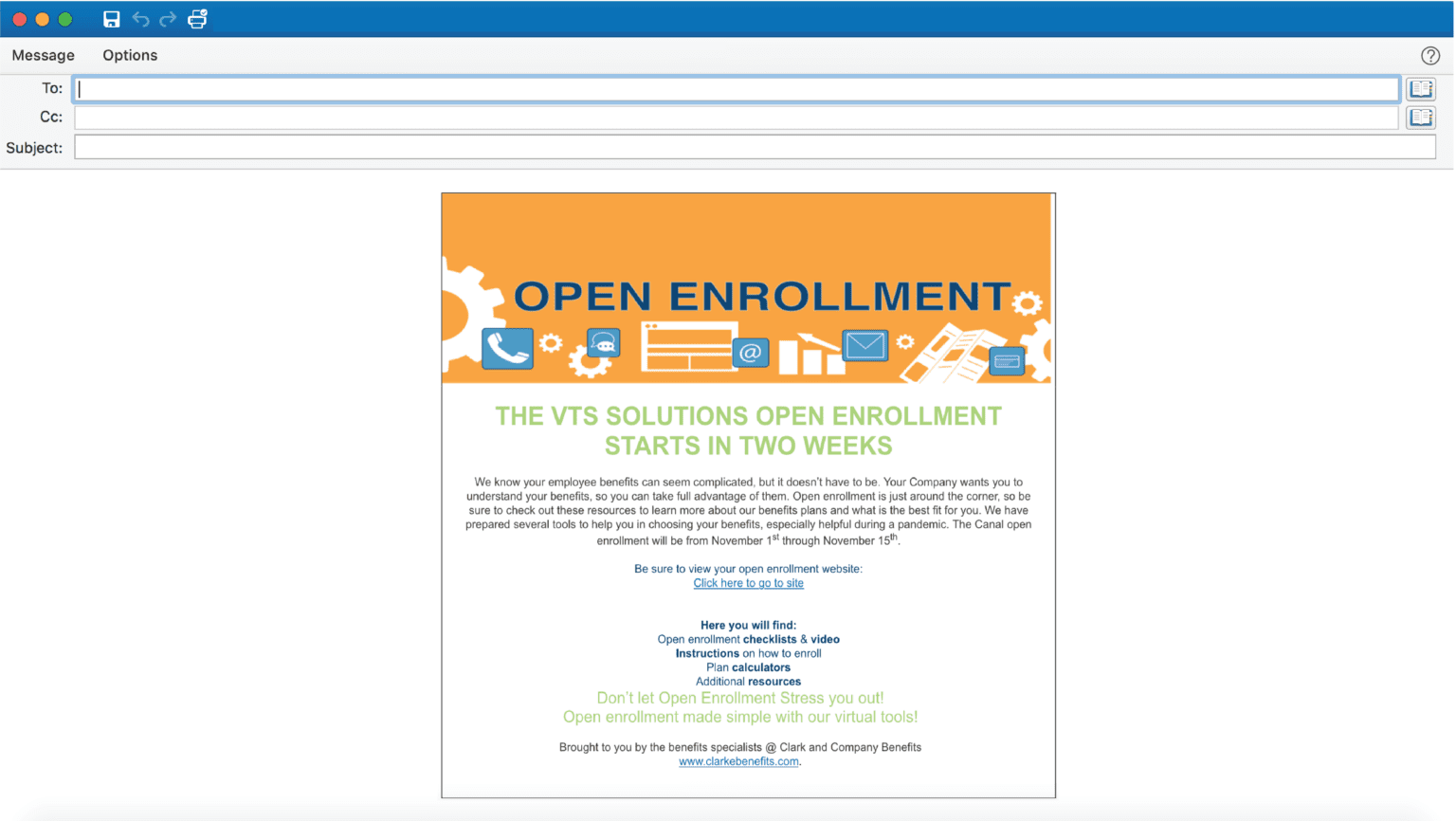 Virtual Enrollment Email Campaign